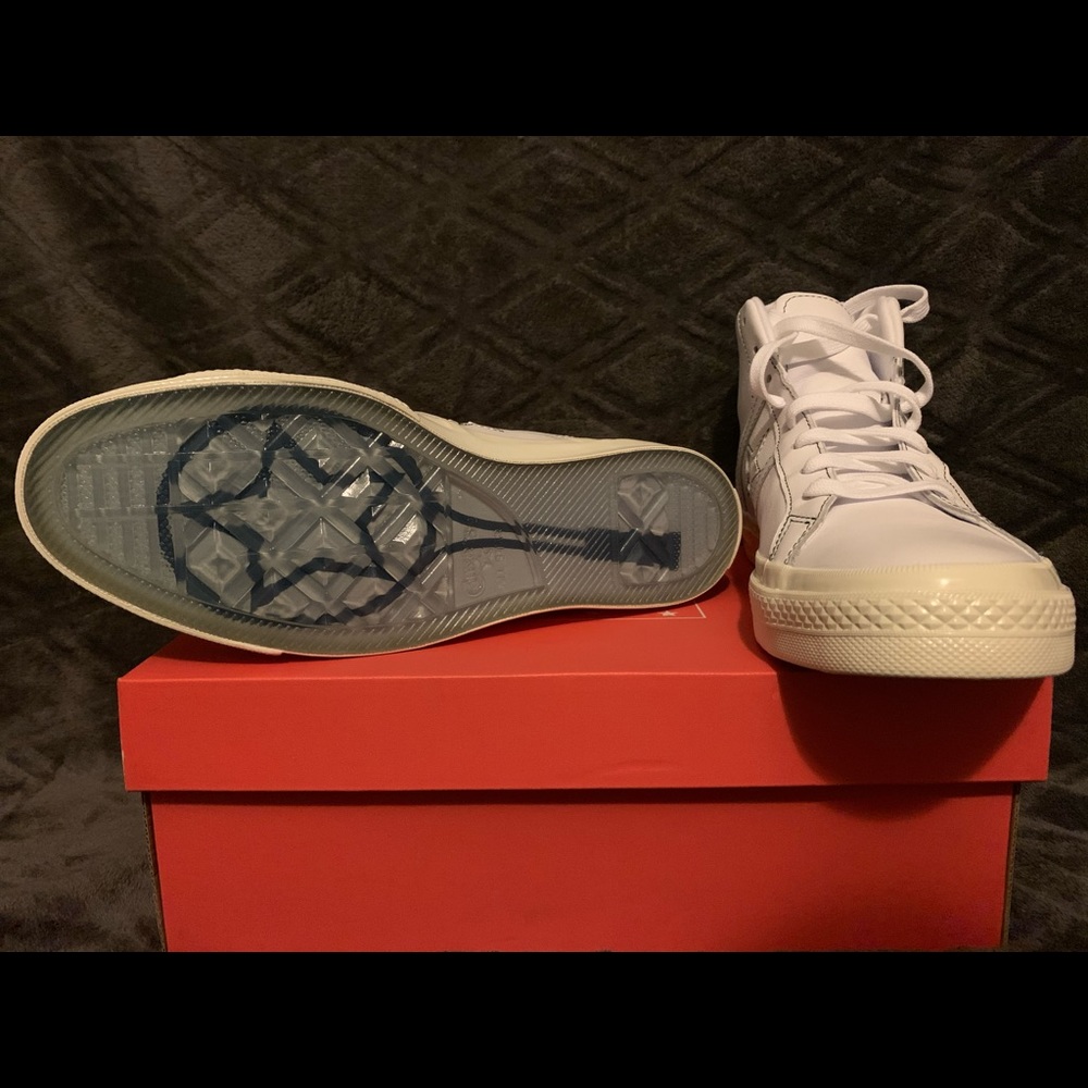 Converse One Star Academy Pro High Top White Shoes